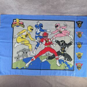 Vintage 1994 Mighty Morphin Power Rangers Standard Pillowcase Saban Blue Bedding